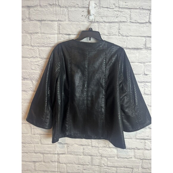 Susan Graver Women’s Faux Alligator  Leather Zip Swing Chic Jacket Size Medium - Picture 8 of 9